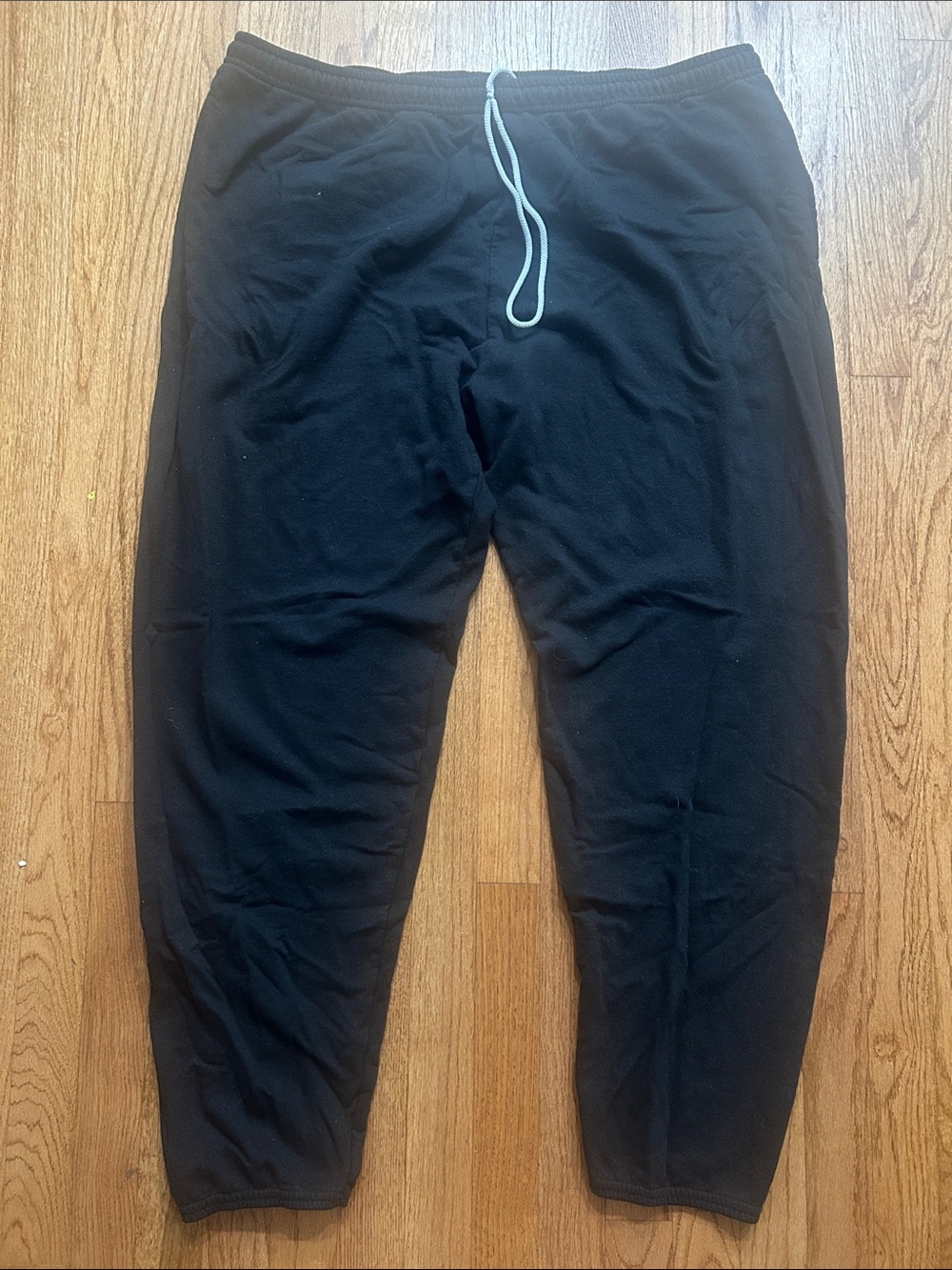 Men's Athletic Works Black Fleece Cotton Jogger Pants with Drawstring 3XL